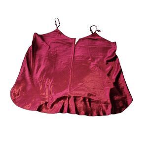 Vintage Scaasi Satin Nightgown size XL Knee Length Wine Adjustable Strap Slip